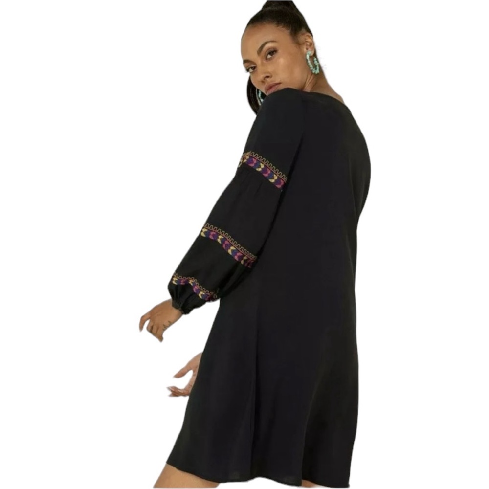 Wrangler Retro Embroidered Western Rodeo Cowgirl Long Sleeve Dress, Sz L - Picture 2 of 14